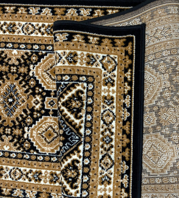 Covor traversă Diantha cu aspect oriental maro inchis 90x250 cm - LunaHome.ro