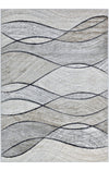 Covor traversa Esmea gri cu bej, model cu valuri 80x150 cm