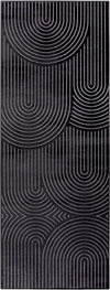 Covor traversă Faron cu fire scurte, design scandinav negru, 80x200 cm - LunaHome.ro