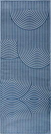 Covor traversă Faron din bumbac, design scandi albastru, 80x200 cm - LunaHome.ro