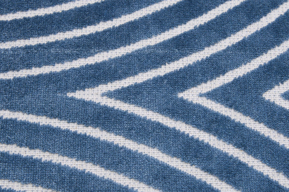 Covor traversă Faron din bumbac, design scandi albastru, 80x200 cm - LunaHome.ro