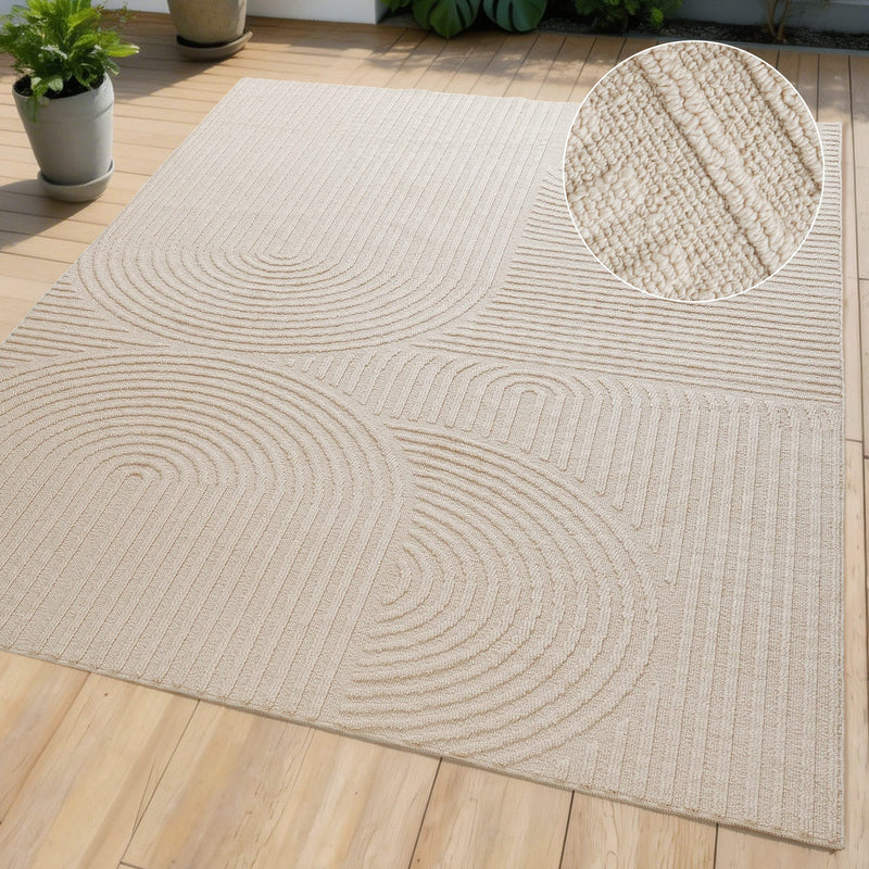 Covor traversa Jola cu aspect scandinav 3D bej 80x150 cm