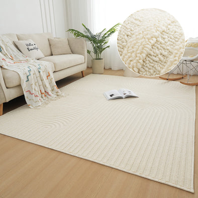Covor traversa Jola cu aspect scandinav 3D crem 60x90 cm - LunaHome.ro