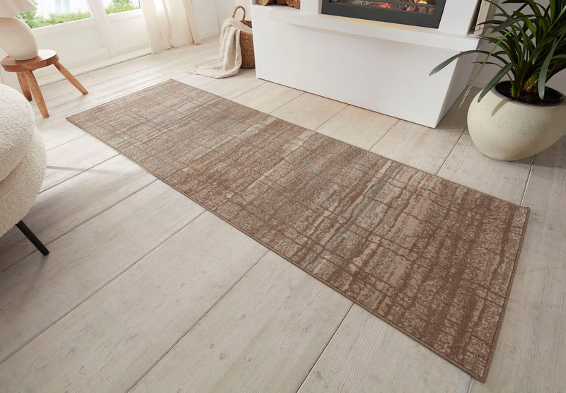 Covor traversă Jord cu fire scurte crem, model cu aspect vintage 80x200 cm - LunaHome.ro