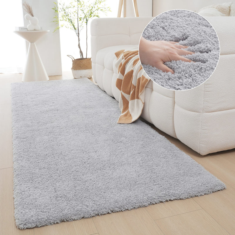 Covor traversă Magong foarte moale si pufos gri 80x250 cm - LunaHome.ro
