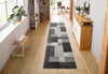 Covor traversa Melvin negru cu model geometric modern 90x250 cm - LunaHome.ro