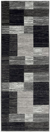 Covor traversa Melvin negru cu model geometric modern 90x250 cm - LunaHome.ro