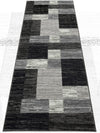 Covor traversa Melvin negru cu model geometric modern 90x250 cm - LunaHome.ro
