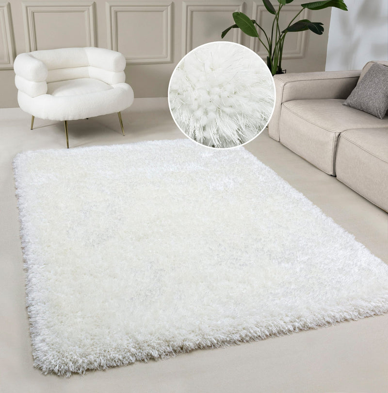 Covor traversa Micro Exclusive alb foarte gros si pufos, 80x150 cm - LunaHome.ro
