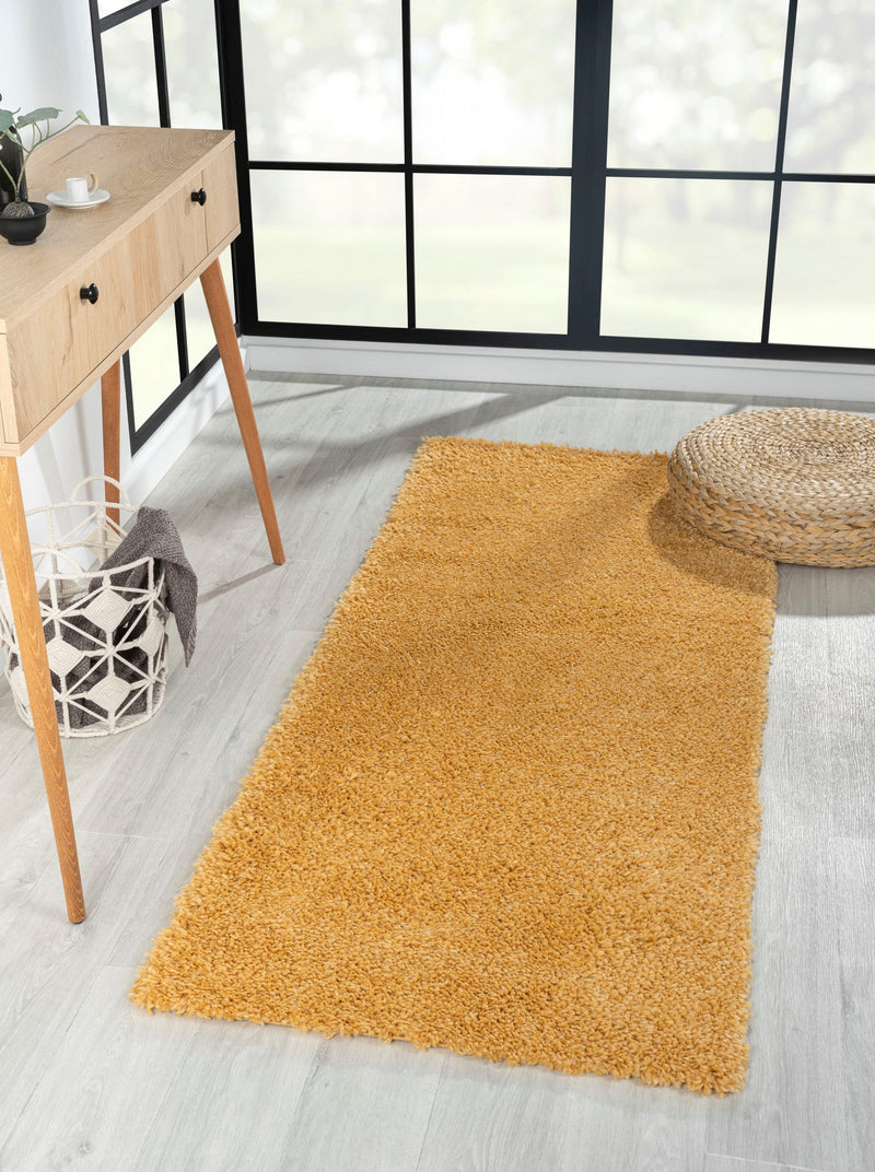 Covor traversa MyShaggy galben foarte moale si pufos 80x200 cm - LunaHome.ro