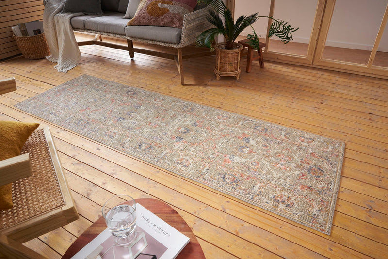 Covor traversa Port Said cu design oriental, subtire model 3D 75x200 cm - LunaHome.ro