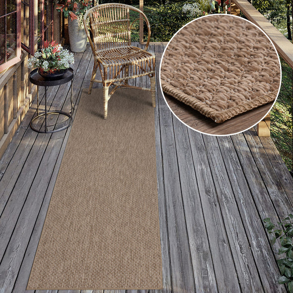 Covor traversa Rhodes de interior si experior bej 67x230 cm - LunaHome.ro