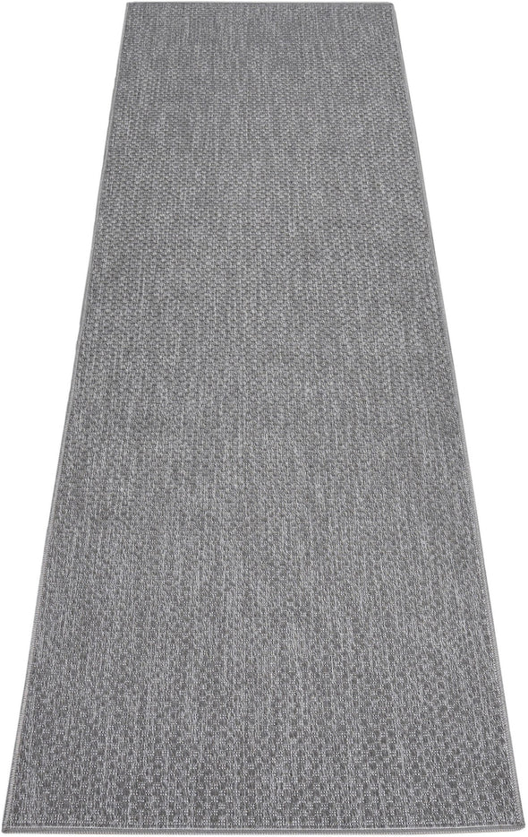 Covor traversa Rhodos gri pentru interior și exterior, aspect de sisal 67x230 cm