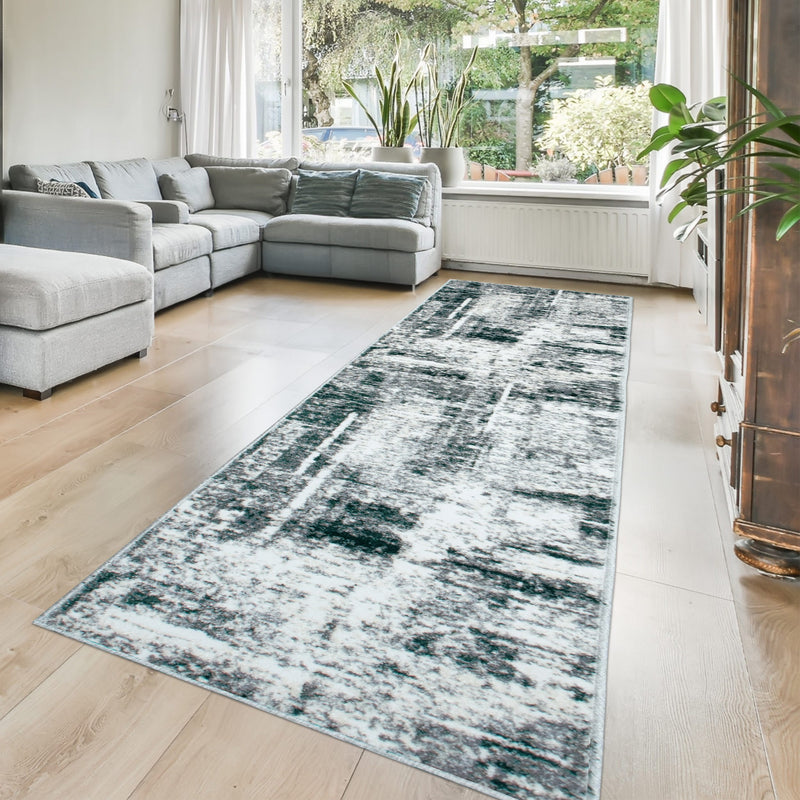 Covor traversă Salsa cu aspect vintage verde 67x230 cm