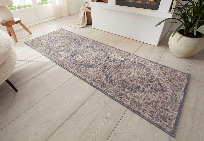 Covor traversa Sand cu fire scurte model oriental crem 80x200 cm - LunaHome.ro