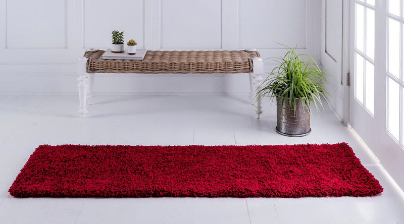 Covor traversa Shaggy Shag pufos roșu 76x305 cm - LunaHome.ro