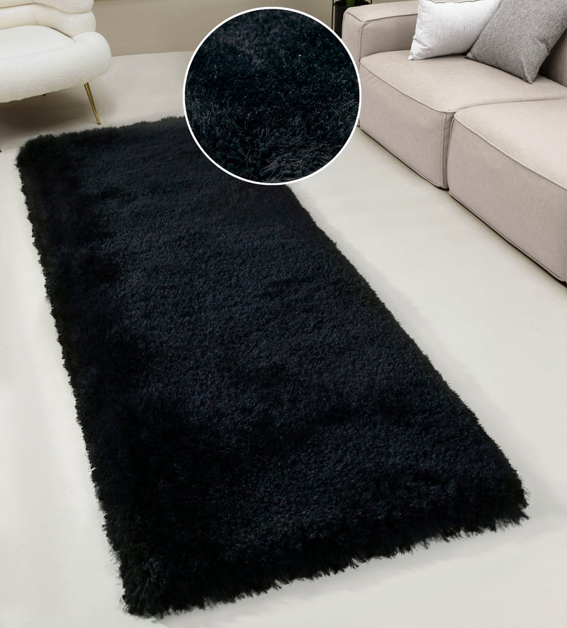 Covor traversă Shaggy Micro exclusiv, negru 80x250 cm - LunaHome.ro