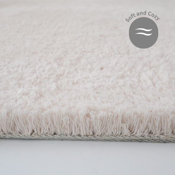 Covor traversa Shaggy »Magong« foarte pufos si moale crem 80x250 cm - LunaHome.ro