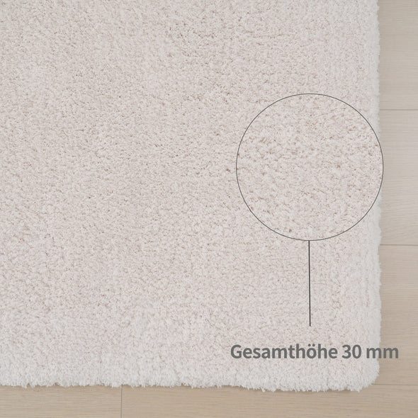 Covor traversa Shaggy »Magong« foarte pufos si moale crem 80x250 cm - LunaHome.ro