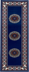 Covor traversă Shari cu design oriental albastru 80x250 cm - LunaHome.ro