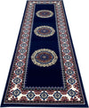 Covor traversă Shari cu design oriental albastru 80x250 cm