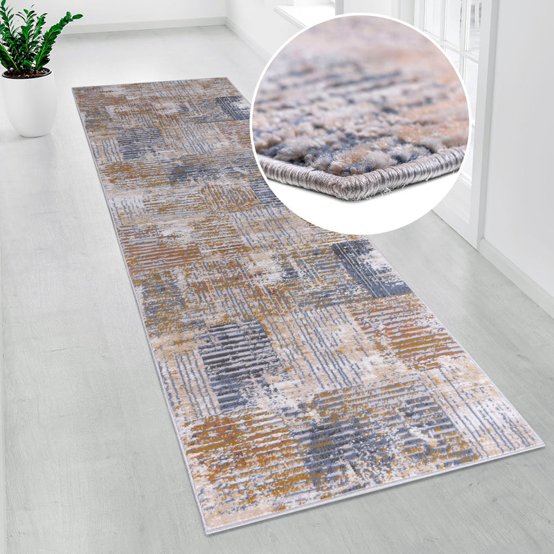 Covor traversă Talvi cu design modern, model 3D 90x250 cm - LunaHome.ro