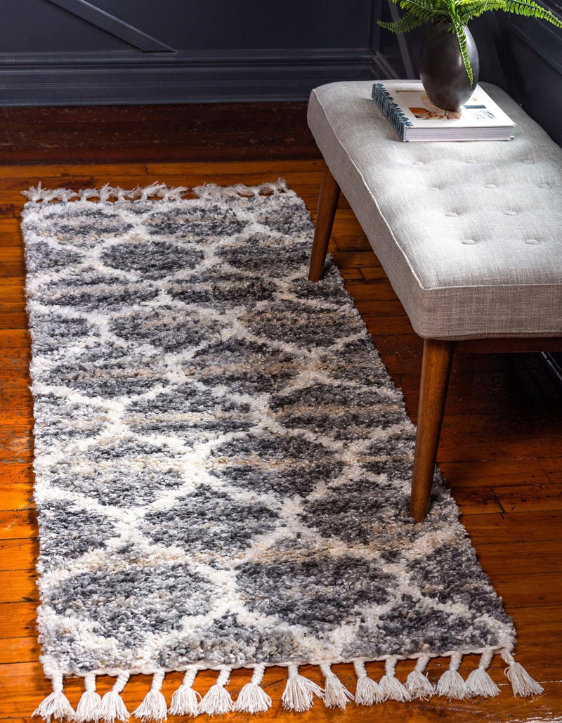 Covor traversă TopShag moale si pufos gri, 80x250 cm - LunaHome.ro