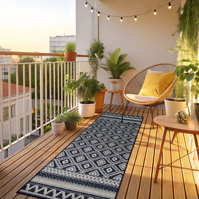 Covor traversa Toronto pentru interior si exterior albastru 67x230 cm