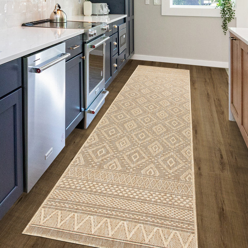 Covor traversa Toronto pentru interior si exterior bej 80x250 cm - LunaHome.ro