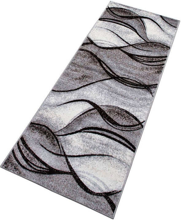 Covor traversa Tritom în nuanțe de gri cu model modern 80x300 cm - LunaHome.ro
