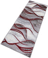 Covor traversa Tritom în nuanțe de gri cu roșu cu valuri 67x230 cm - LunaHome.ro