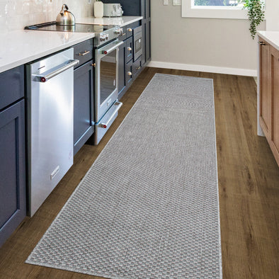 Covor traversa Venice cu tesatura plata, aspect de sisal, gri 80x250 cm - LunaHome.ro