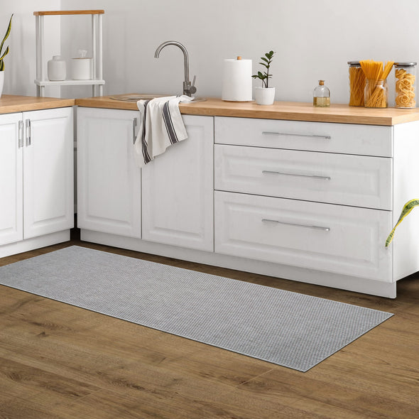 Covor traversa Venice cu tesatura plata, aspect de sisal, gri 80x250 cm - LunaHome.ro