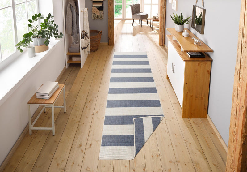 Covor traversa »Alan« potrivit si pentru exterior albastru 80x350 cm - LunaHome.ro