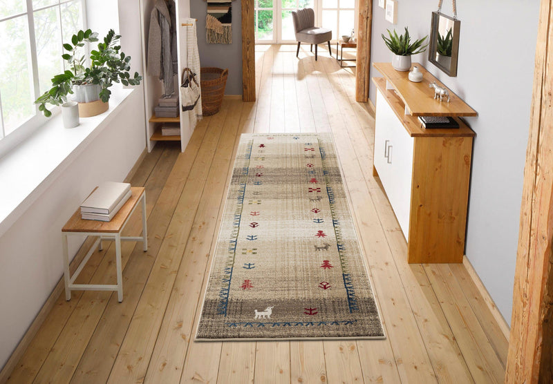 Covor traversă »Arkansas« cu aspect oriental, fire scurte, bej 90x250 cm - LunaHome.ro
