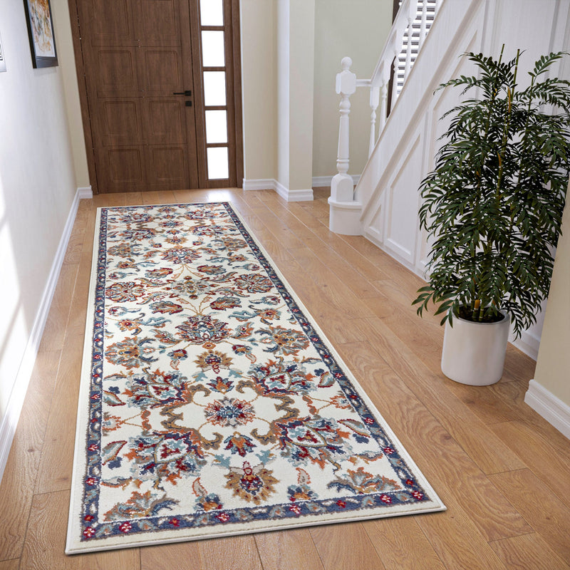 Covor traversa »Caracci« cu design oriental crem, fire scurte, 80x240 cm - LunaHome.ro