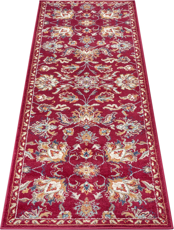 Covor traversa »Caracci« cu design oriental rosu, fire scurte, 80x240 cm