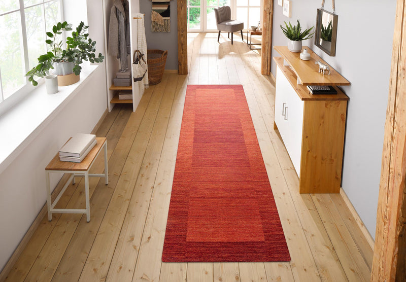 Covor traversa »Gabbeh Super« din lână pură rosu, 70x240 cm - LunaHome.ro