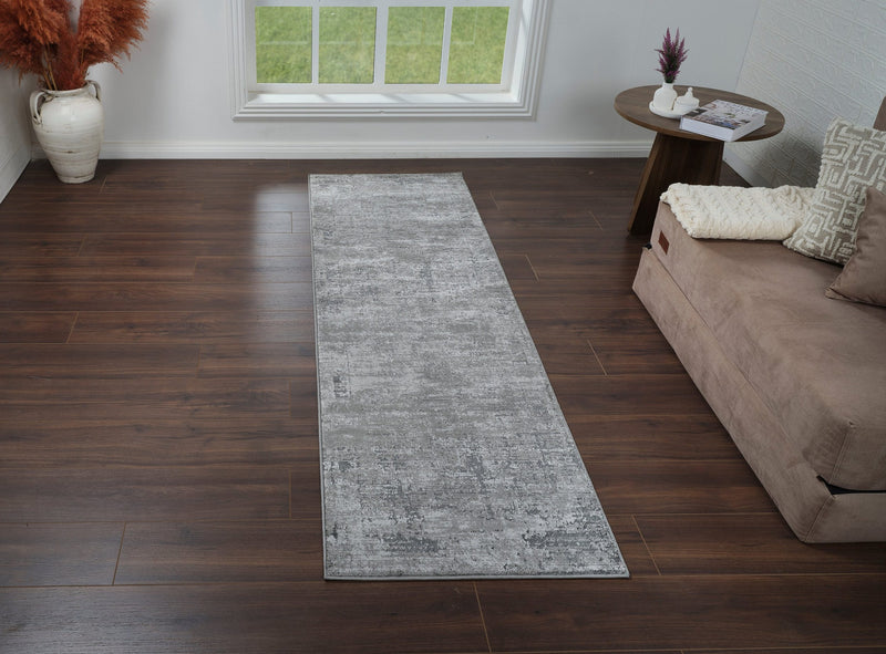Covor traversă »Hamsa« cu aspect vintage, model 3D gri 80x300 cm - LunaHome.ro