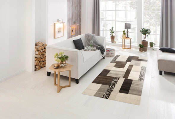 Covor traversa »Lola« din lână pură, design modern mozaic 60x90 cm - LunaHome.ro
