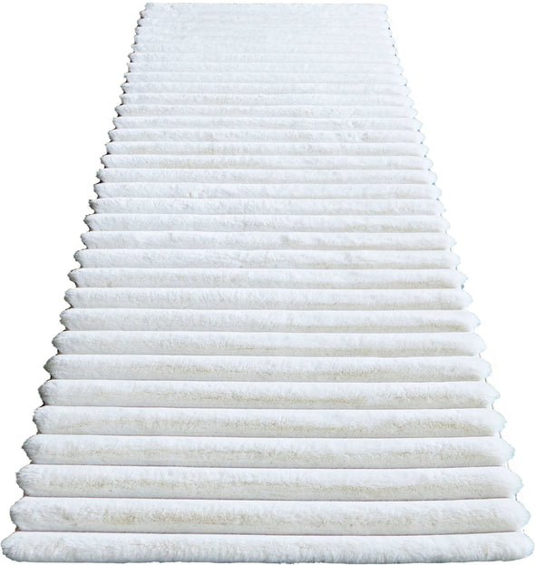Covor traversa »Melanie« de blana sintetica cu model 3D alb, 67x230 cm - LunaHome.ro