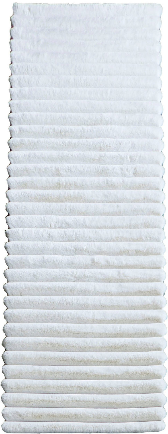 Covor traversa »Melanie« de blana sintetica cu model 3D alb, 67x230 cm - LunaHome.ro