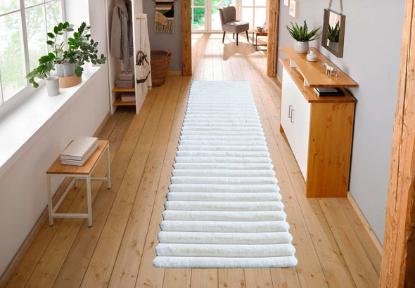 Covor traversa »Melanie« de blana sintetica cu model 3D alb, 67x230 cm - LunaHome.ro