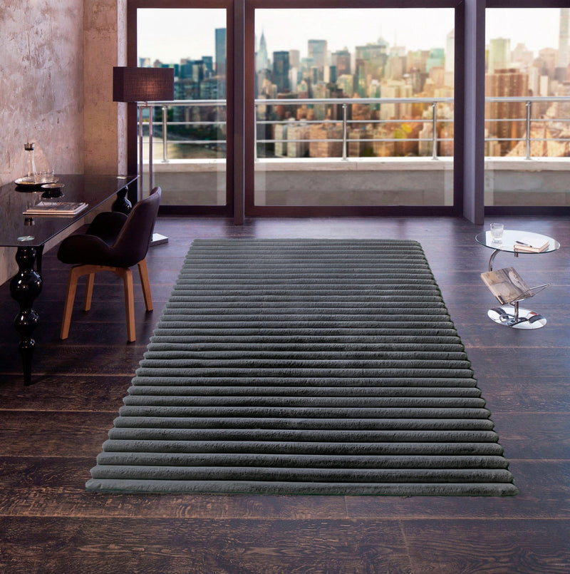 Covor traversa »Melanie« de blana sintetica cu model 3D gri, 160x230 cm - LunaHome.ro