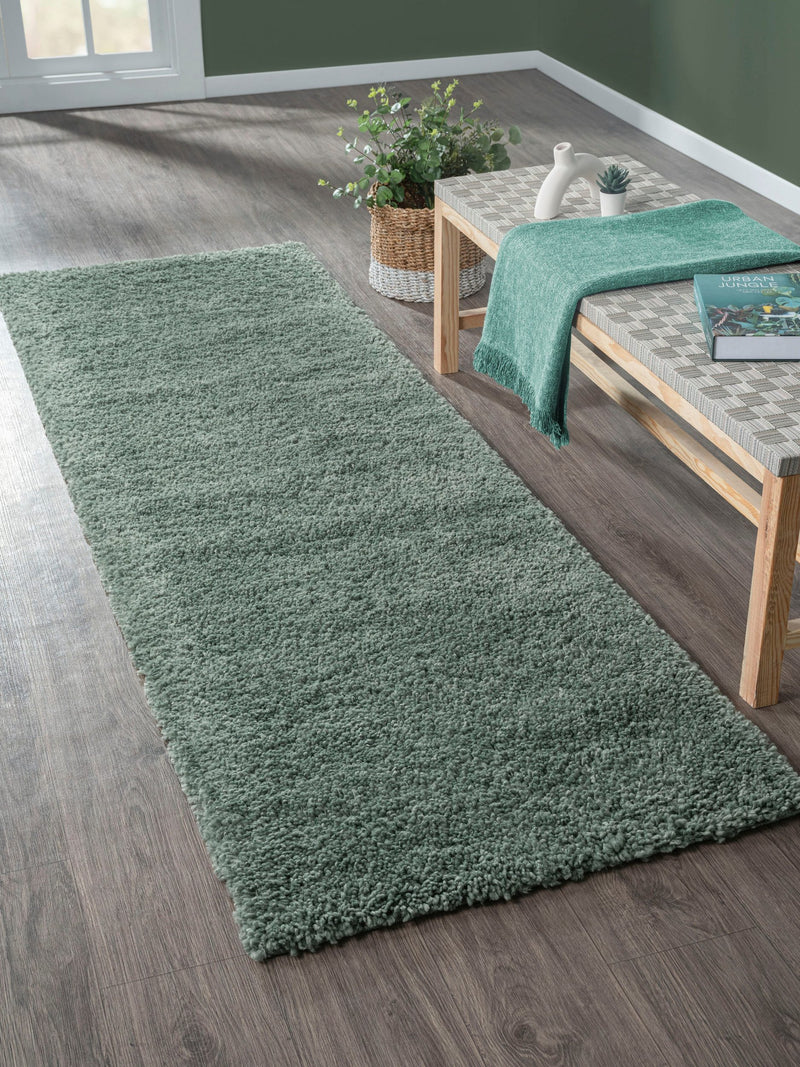 Covor traversa »My Shaggy« cu fire lungi, foarte pufos, verde 80x250 cm - LunaHome.ro