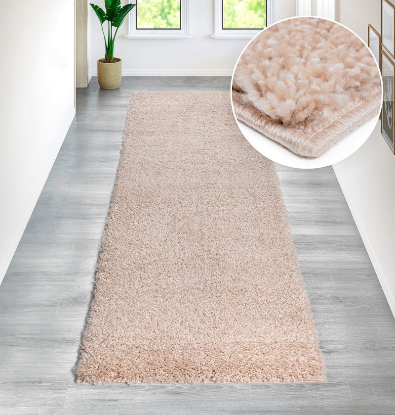 Covor traversa »Shaggy 30« bej nisip, moale si pufos 80x300 cm - LunaHome.ro