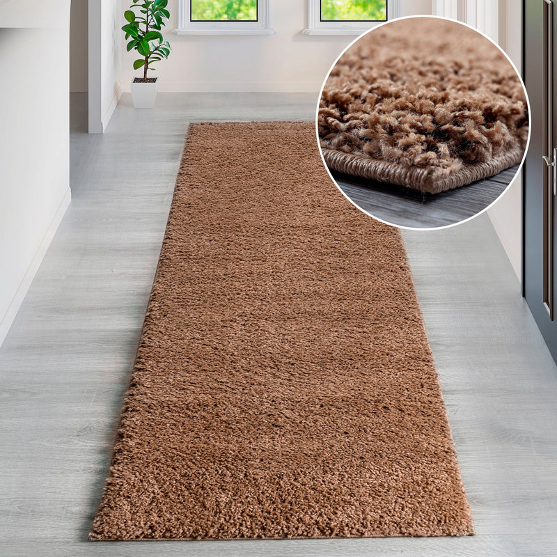 Covor traversa »Shaggy 30« maro, foarte moale si pufos, 80x300 cm - LunaHome.ro