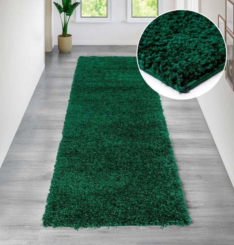 Covor traversă »Shaggy Soft« cu fir lung pufos verde 67x230 cm - LunaHome.ro