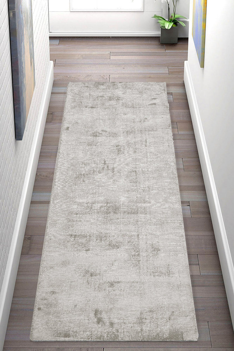 Covor traversă »Shirley« din viscoza cu aspect matasos, gri 67x230 cm - LunaHome.ro