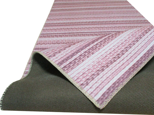 Covor traversa Dreams cu aspect impletit roz 65x180 cm - LunaHome.ro